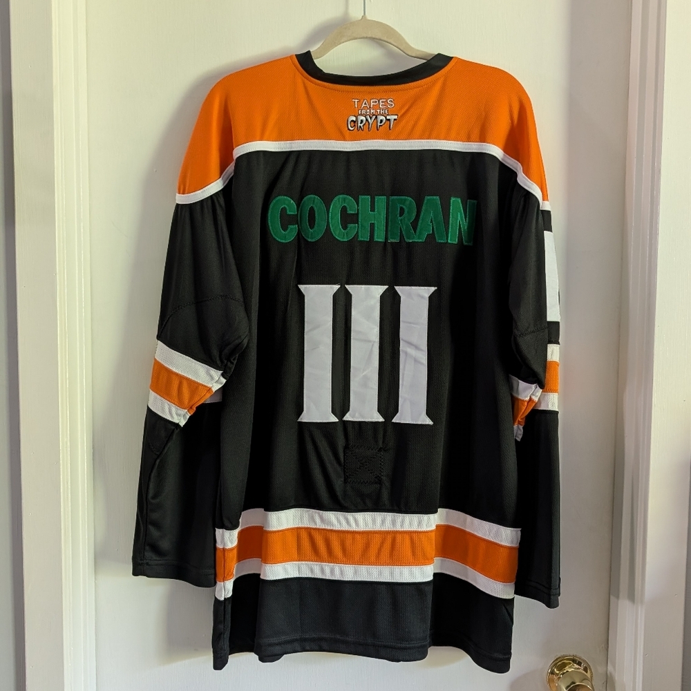 ๐ฌ Tapes From The Crypt Halloween III Silver Shamrock Hockey Jersey - Rare L - Picture 4 of 8